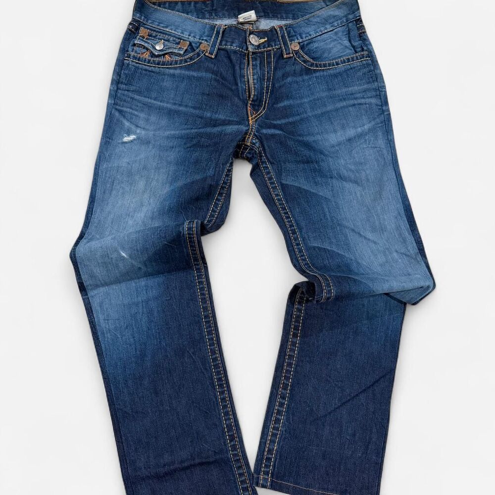 True-religion Men's Blue and Navy Jeans